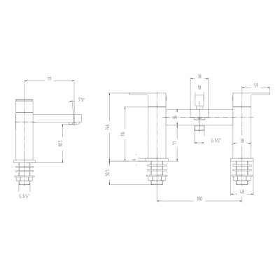 Blade Bath Shower Mixer